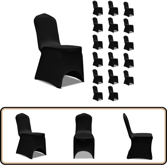DETEX® Stoelhoezen 6-delige Set Wit - OEKO-TEX® Gecertificeerd - Stretch Stoelovertrek Wasbaar - Bruiloft - Hoezen voor Stoelen Zonder Armleuning - Ondoorzichtig