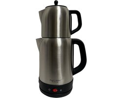 Frank & Muller - Theemaker - Caydanlik - Elektrische theemaker - Theepot - 1,7-1,0 liter - 2200W - Samovar - Waterkoker - 2in1 - Caydanlik - Caymatik - Turkse theepot