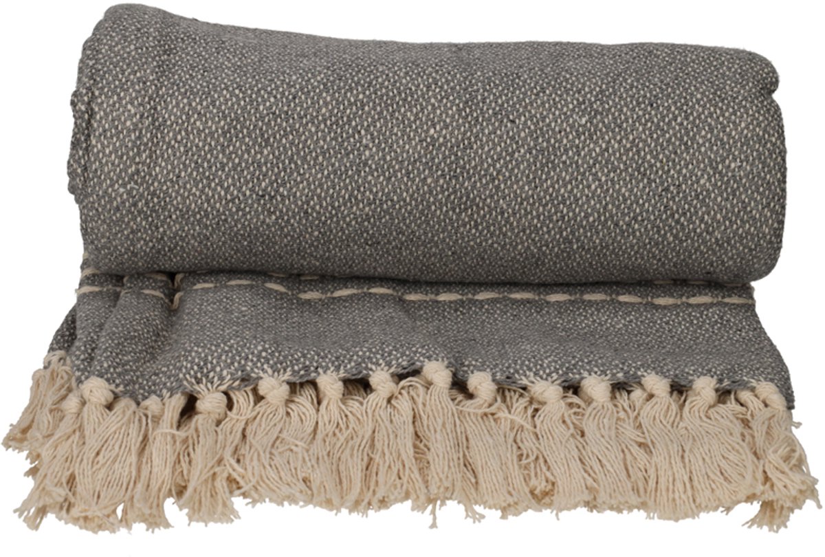 JENS Living Recycled Cotton Plaid Juul Grijs