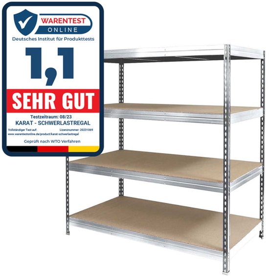 Wiltec stellingkast voor magazijn tot 875 kg en verzinkt, magazijnrek voor kelder 180x90x30 cm, opbergrek met 5 niveaus voor werkplaats en garage, opbergkast voor zwaar gebruik