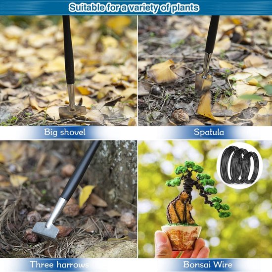 Candala Bonsai gereedschap, 22-delige tuingereedschapsset, bonsai-schaar, bonsai-draad, pincet, tuinhandschoenen - bonsai startergereedschapsset voor bonsai beginners — afbeelding 4