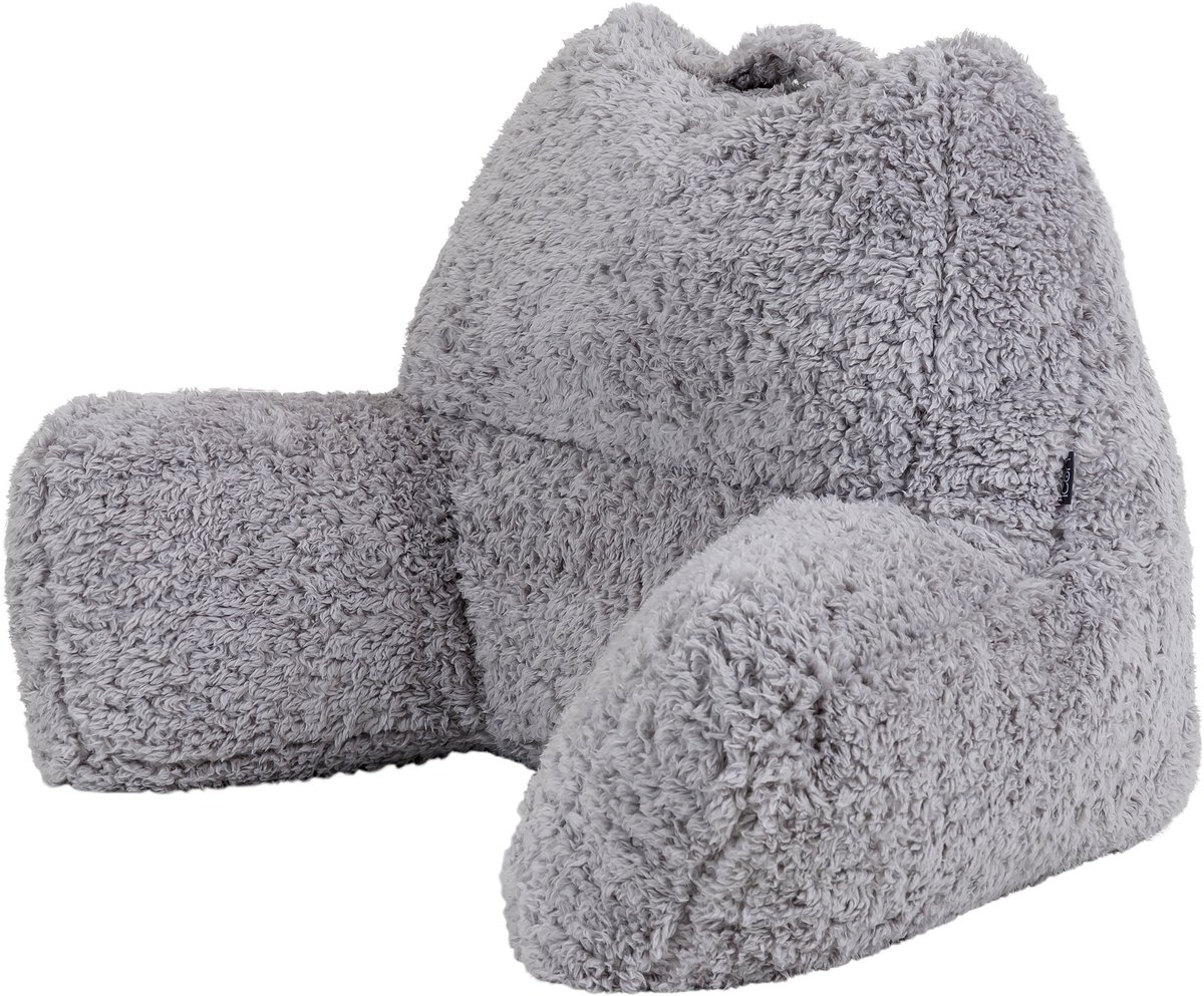 icon - Zitzak Leeskussen - Fluffy Pluche Teddy - Grijs