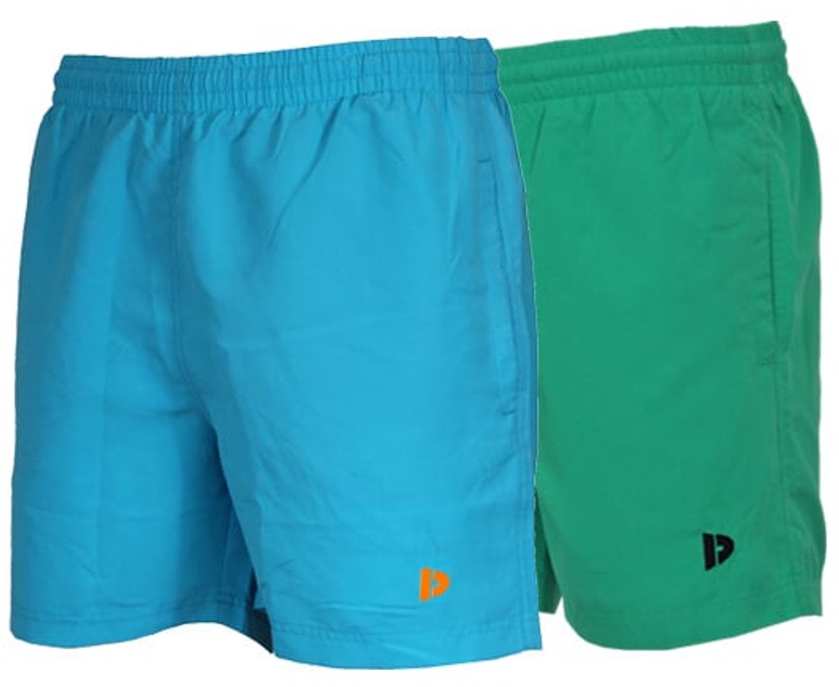 2 - Pack Donnay - Sport/Zwemshort (Toon) - Sportbroek - Heren - Sea blue/Grass green (667)
