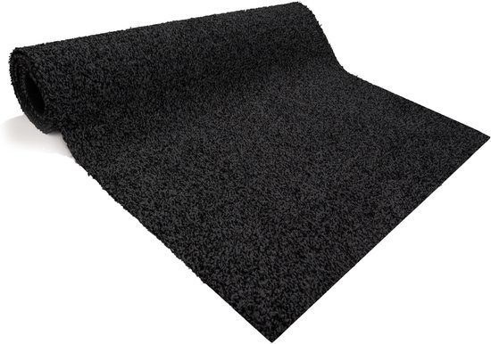 Tapis de couloir en coton JYG Katcot anthracite 50 x 150 cm - tapis de couloir super absorbant, lavable en machine avec envers antidérapant. Pour la protection des sols. Retient l'eau et la poussière - super