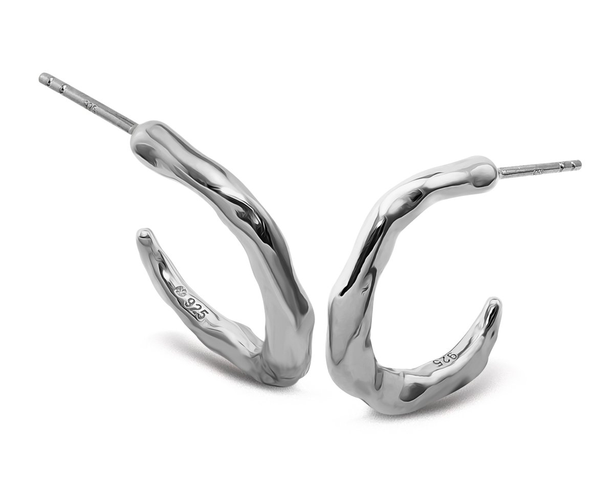 Jwls4u Earparty Oorbellen Hoops Zilver JE044S