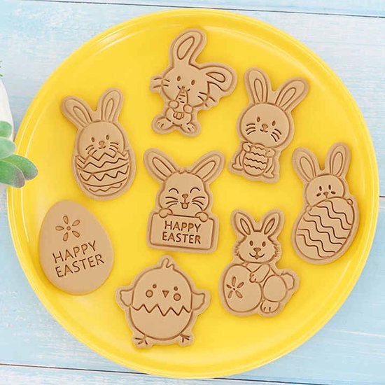 Widdle Celebrations Pasen Keuken - 5 Cookie Cutters - Bunny, Ei, Wortel, Bloem en Vlinder Widdle Celebrations Pasen Keuken - 5 Cookie Cutters - Bunny, Ei, Wortel, Bloem en Vlinder