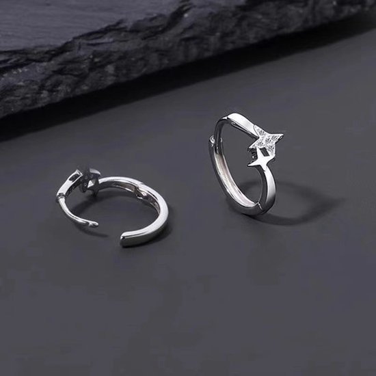 Boucles d'oreilles à clip étoile en zircone pour femme Gading - 12 mm