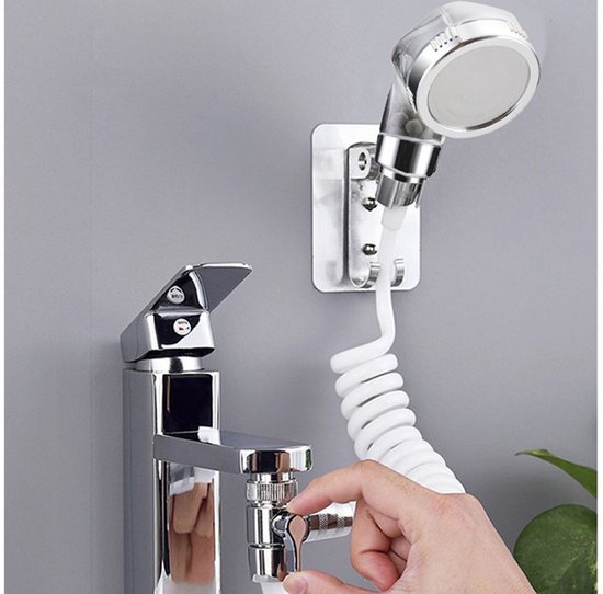 T.R Goods. Kraan Douchekop Set - Handdouche voor Wastafel met Slang en Muurbevestiging - Wastafelkraan Voor Shampoo, Babybad, Huisdieren en meer