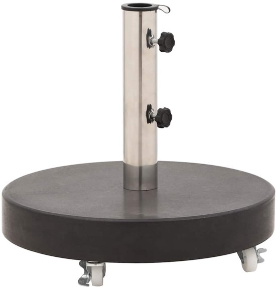 vidaXL Parasolvoet rond 30 kg graniet zwart - Parasolvoet - Parasolvoeten - Parasol Voet - Parasol Voet