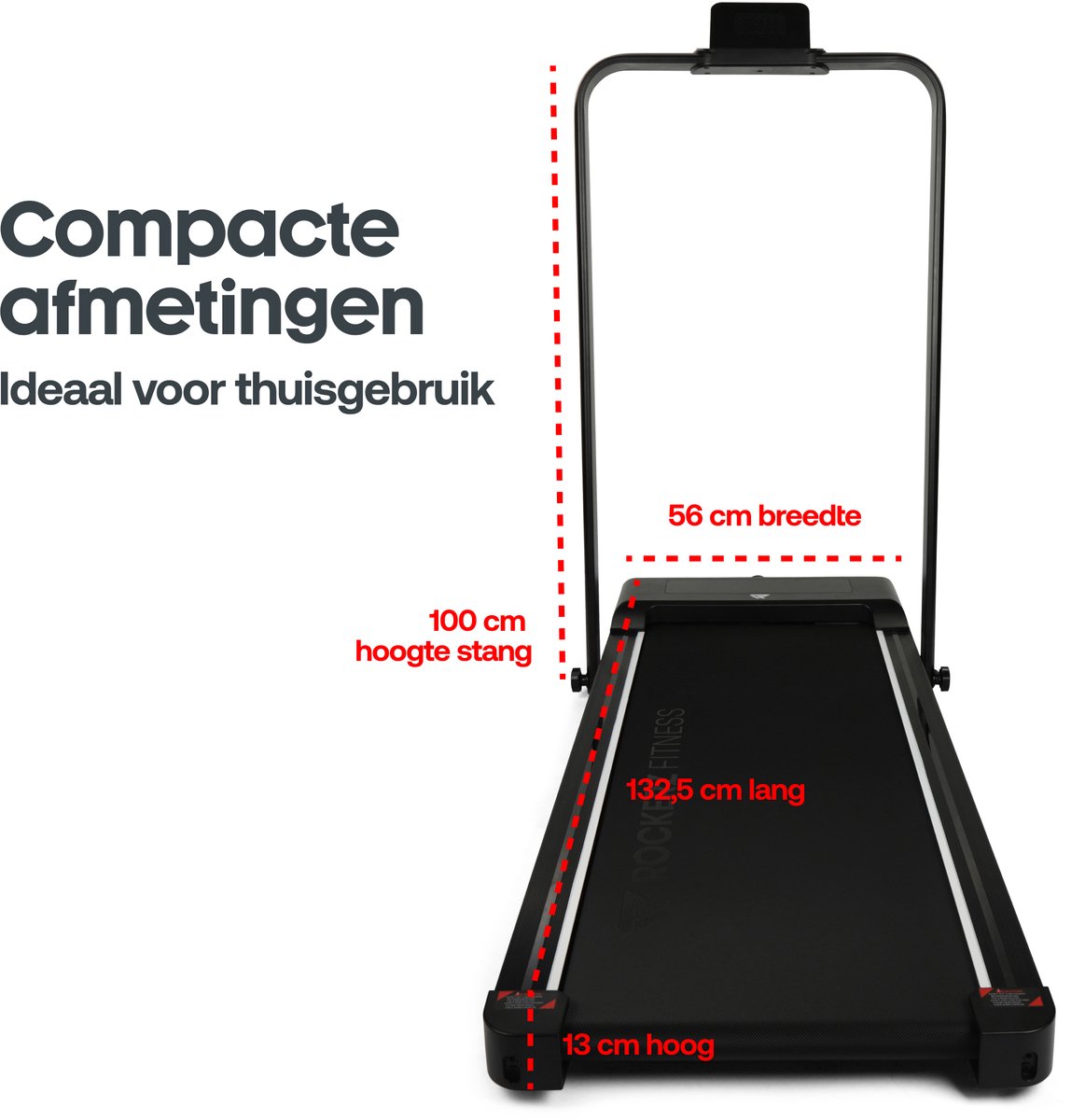Afbeelding 3 van Rockerz Loopband - Inklapbaar - 1-10.8km/u - Wandelband onder bureau - Walking Pad - Opvouwbare Loopband - Treadmill - Zwart