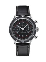 Hanhart 415 ES Pure Horloge - Zwarte lederen band - 39 mm