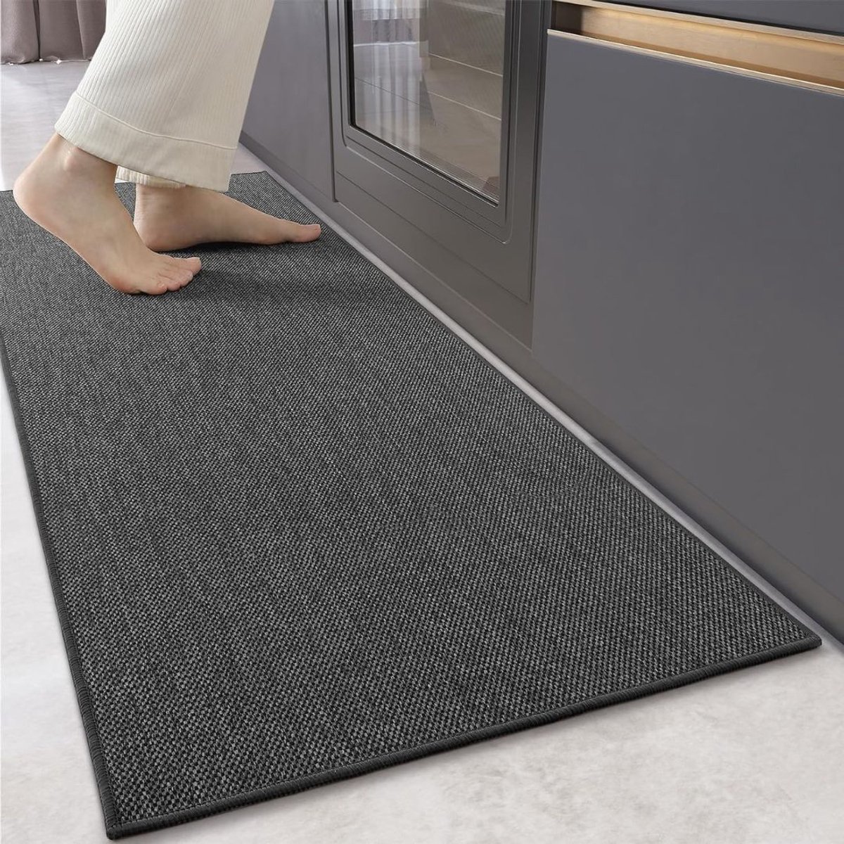 ApexArte® Keukenloper - Keukenmat - Vloerkleed - Anti Slip - Grijs