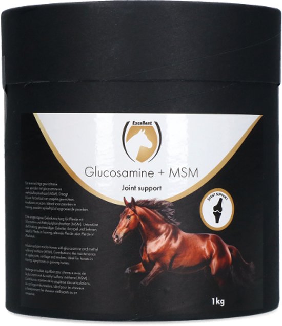 Excellent Horse Glucosamine + MSM 1 kg - Paardensupplement - Ondersteuning Gewrichten - Paardenverzorging - Poedervorm