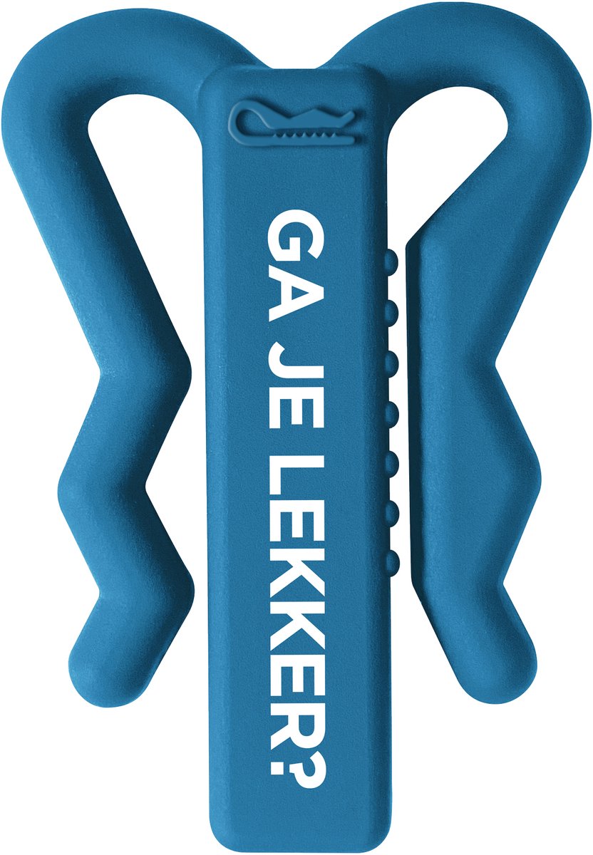 Grippo - Ga je lekker? - Blauw - Herbruikbare Festival Bekerhouder - Cupholder - Cupkeeper - Gadget - Duurzaam - Plastic Beker - Festival Dop - Festival Oordopjes - Bier