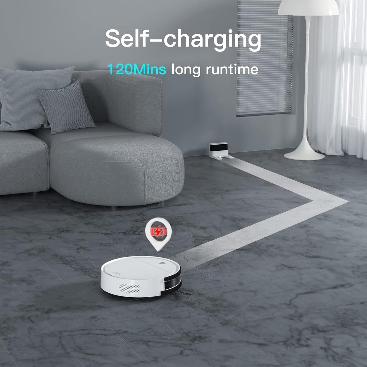 Afbeelding 3 van OKP K5 Robotstofzuiger, WiFi/App
