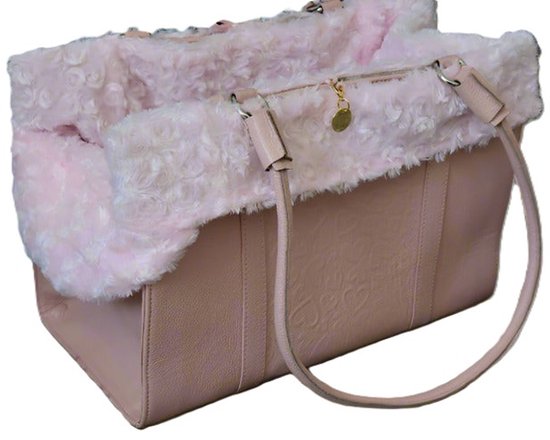 Cavlicious - DELUXE - sac de transport pour chiens - fait main - rose - cuir - petits chiens - chats