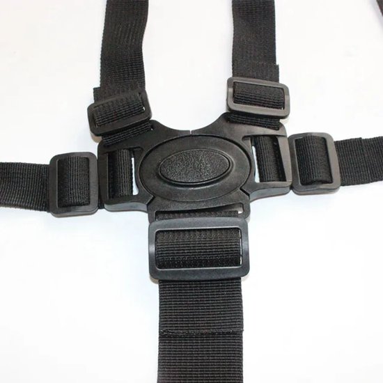 LuukyBB - Kinderstoel Tuigje Zwart - 5 Punts Harnass - Verstelbaar Baby Gordel Harness - Buggy Kinderwagen Wipstoel Riem Gordel - Universeel Veiligheidsgordel Riempjes Veiligheidstuigje Kind