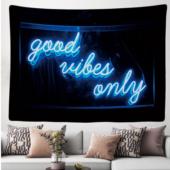 Ulticool - Good Vibes Only - Tapisserie - 200x150 cm - Groot tapisserie - Affiche