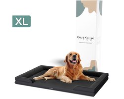 CozySense® Orthopedische Hondenmand 100x70 cm - Maat XL - Waterdicht Hondenbed met Wasbare Hoes - Geschikt Als Benchkussen - Zwart
