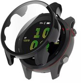 Strap-it Bescherm hoesje - case met screen protector van glas - geschikt voor Garmin Forerunner 255 (zwart)