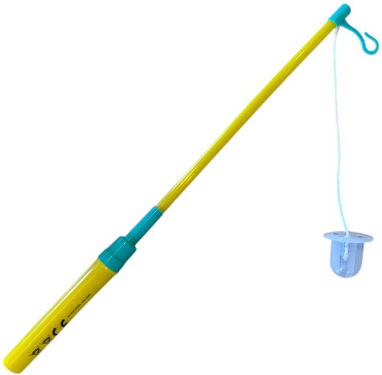 3 Lampionstokjes Met LED lichtje - incl. Batterij - Sint Maarten Lampion Stokjes - 40 cm - Geel — afbeelding 2