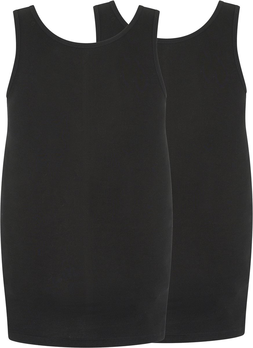 Alca Fashion - Heren Singlet Ronde Hals - Zwart 7XL - Grote Maten - 100% Katoen - 2-Pack