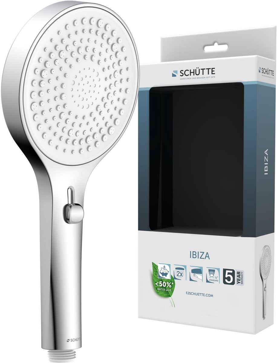 SCHÜTTE IBIZA Handdouche - Douchekop Rond - Chroom/Wit