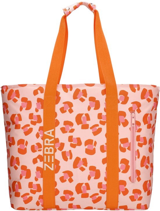 Zebra Trends Sally Strandtas - Koeltas - Koelvak - Vrolijke Prints - Praktisch - Vakken - Natgoedvak - Antidiefstalvak - Koeltas - Pink Cheetah