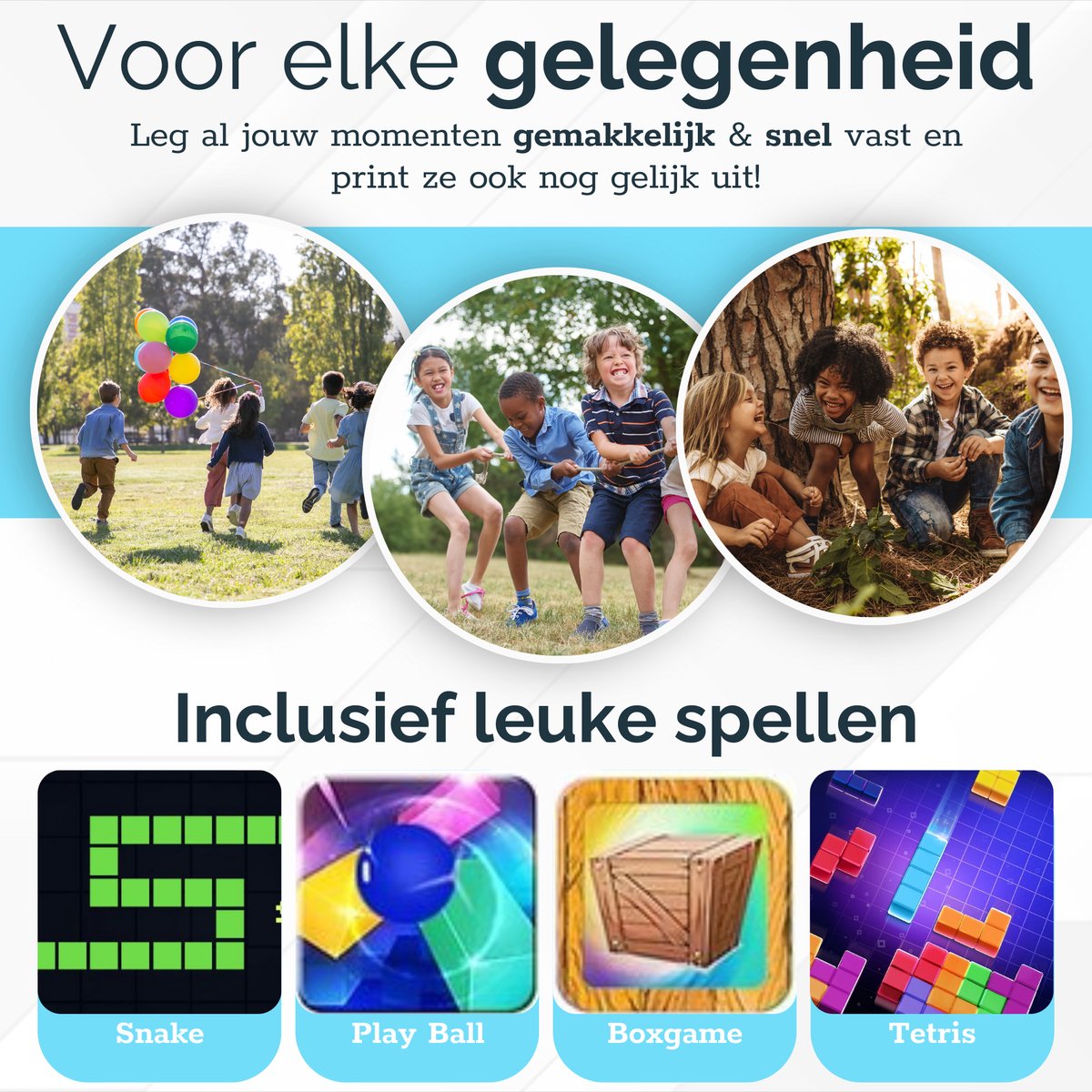 Digitale Instant Kindercamera Montessori speelgoed 10-in-1 Interactieve Speelgoed Camera - Educatief speelgoed met Smartgames - Kinderspeelgoed 4 Jaar tot 10 Jaar. Fototoestel voor Kinderen – Blauw thumbnail 3