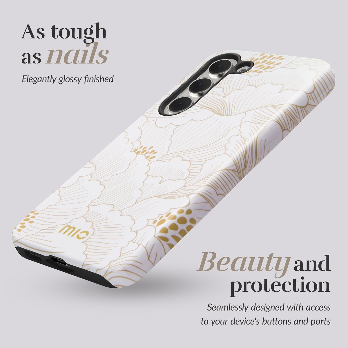 MIO by Mobilize Hoesje | Geschikt voor Samsung Galaxy A26 | Compatibel met MagSafe | Hard Shell Back Cover | White Roses