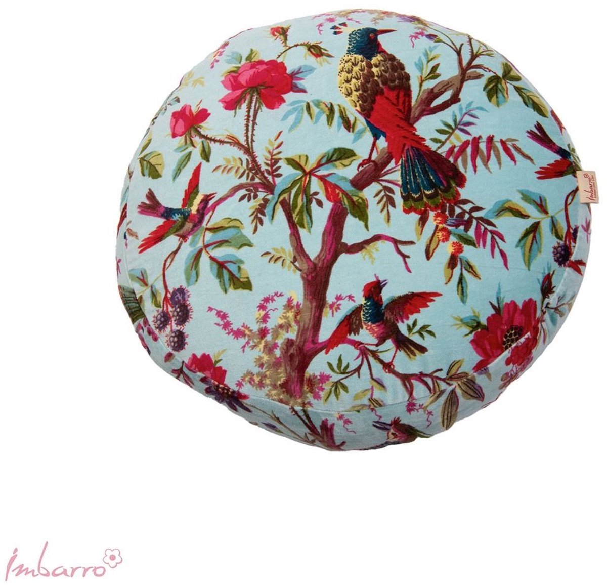 Imbarro Kussen - Sierkussen - Paradise - Turquoise - Rond - 45cm