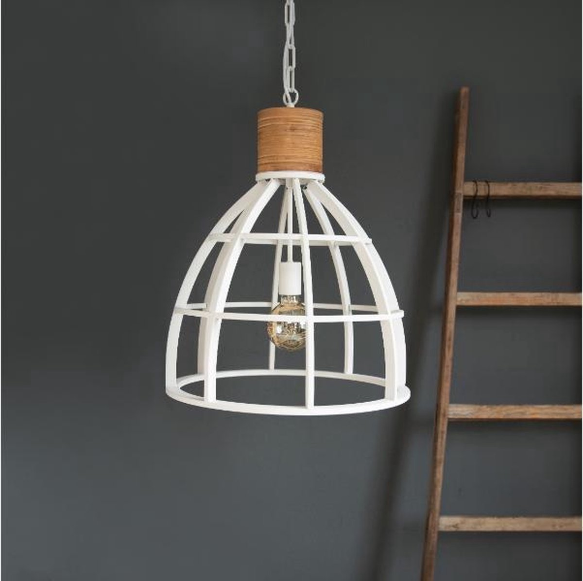 M&M Hendig/Brilliant - Hanglampen - Landelijk - Wit - Lampen - landelijke hanglamp - woonkamer, slaapkamer en keuken