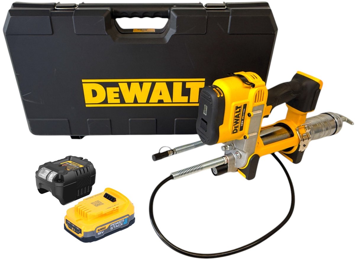 DeWalt DCGG 571 E1K accusmeerpistool 18 V + 1x Powerstack accu 1,7 Ah + lader