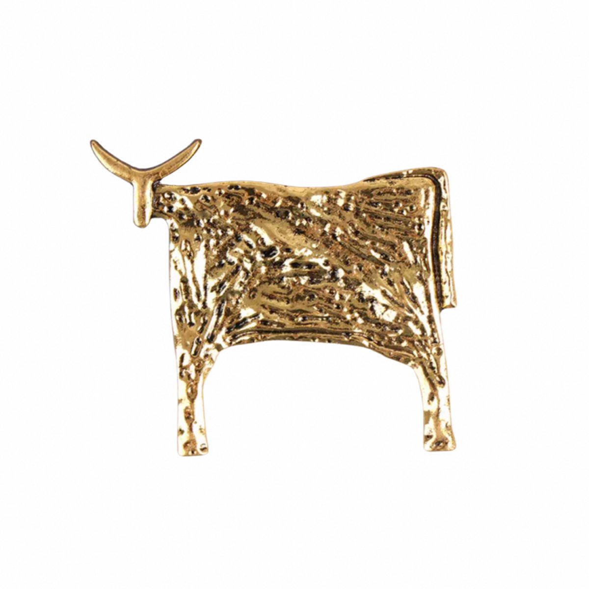 Broche koe-metaal-goudkleur- Charme Bijoux