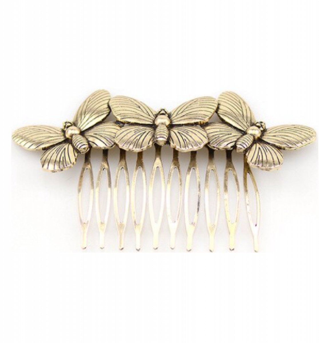 Haarschuif met goudkleurige vlinders - Charme Bijoux