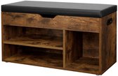 MIRA Home - Schoenenbank - Schoenenopberger - Bruin - Hout - 80 x 30 x 44cm