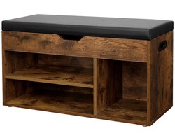 MIRA Home - Schoenenbank - Schoenenopberger - Bruin - Hout - 80 x 30 x 44cm