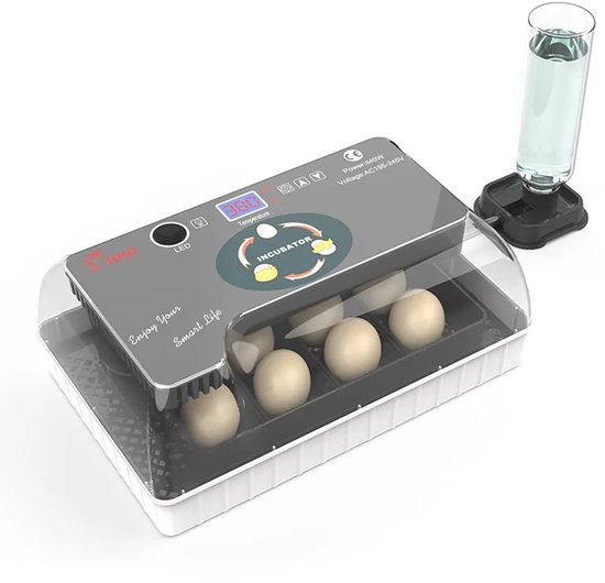 UniEgg® Slimme Broedmachine 20 Tot 80 Eieren - Volledig Geautomatiseerd Broedproces Inclusief Waterfles Automatisch Keersysteem Met Gedetailleerde Nederlandse Handleiding Geschikt Voor Diverse Soorten Eieren
