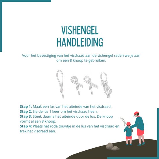Kinder Vishengel incl. dobber, draad & haakje - Vishengel 270 cm - SEVEND® — afbeelding 4