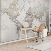 Carte du monde néerlandais - Papier peint photo polaire 384 x 260 cm - Vintage
