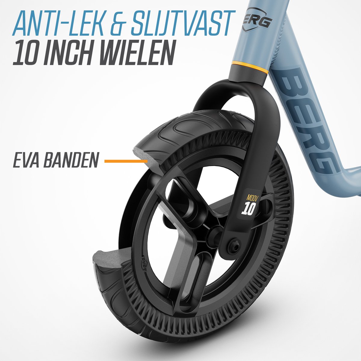 BERG MOOV10 Loopfiets - 2+ jaar - 10 inch - Lichtgewicht - Anti-lek EVA Banden - Verstelbaar Stuur en Zadel - Blauw — afbeelding 4