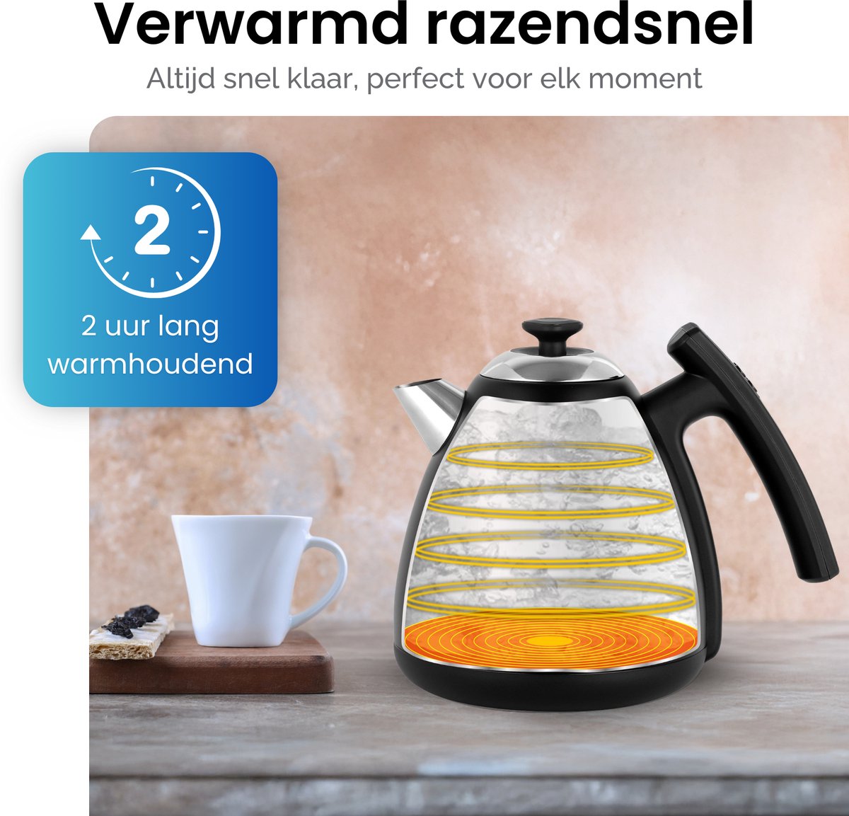 ForMe Glazen Waterkoker met Temperatuurinstelling en LED