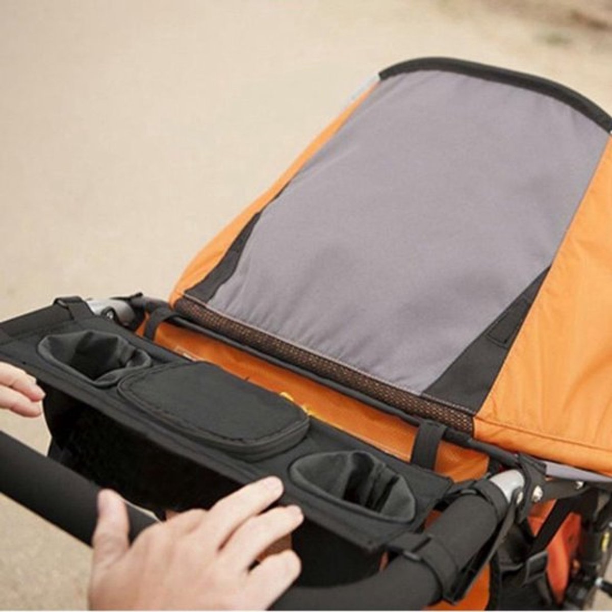 KEKX | Organizer kinderwagen | Bekerhouder | Flessenhouder | Luiertas | Kinderwagen |Buggy organizer | Fleshouder - Zwart