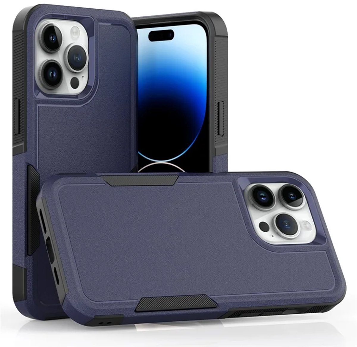 Cityhoesje – iPhone 15 Pro Max – Anti-drop – BackCover – Blauw
