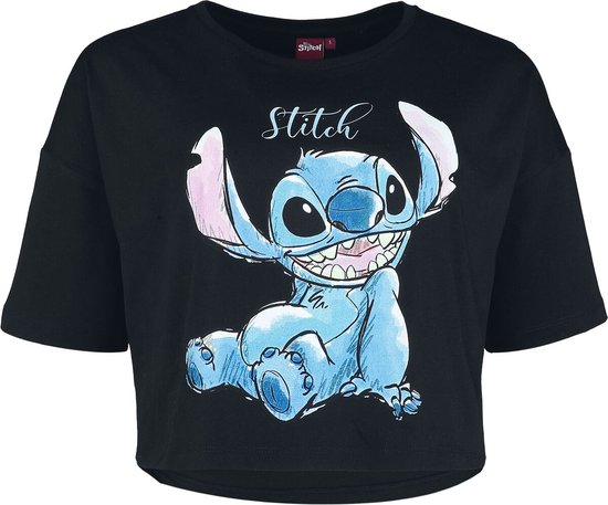Lilo & Stitch Stitch Dames T-shirt - zwart - XXL