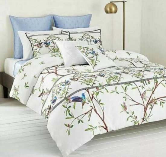 Home Impressions® Spring Bunch Blossom Nature Knits - Treetop - lits-jumeaux Dekbedovertrekset -100% Katoen- Breezy - 240x200/220 - "bloemen/ rustig"