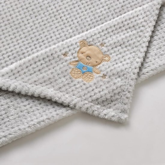 CREVENT Babywelkomstgeschenkset, opbergmand met 2 dekens, een knuffeldoek, een labeldoek en een geschenkzakje met strik, ivoorkleurig