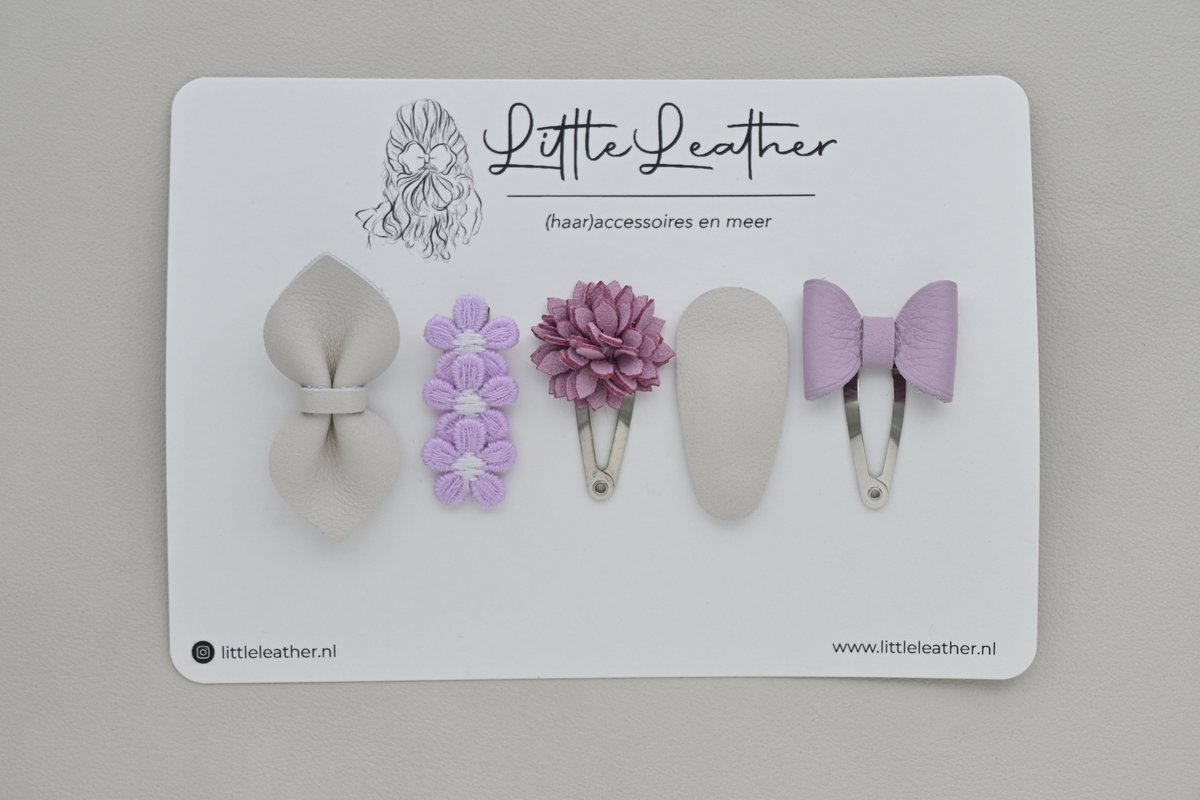 LittleLeather, klikklak speldjes, Gemixte set 9 - 3cm - Knip - Clipjes - Haaraccessoires - Leder - Haarband - Haarclip - Baby - Peuter - Haarknip - Meisjes - Echt leer - Kraamcadeau
