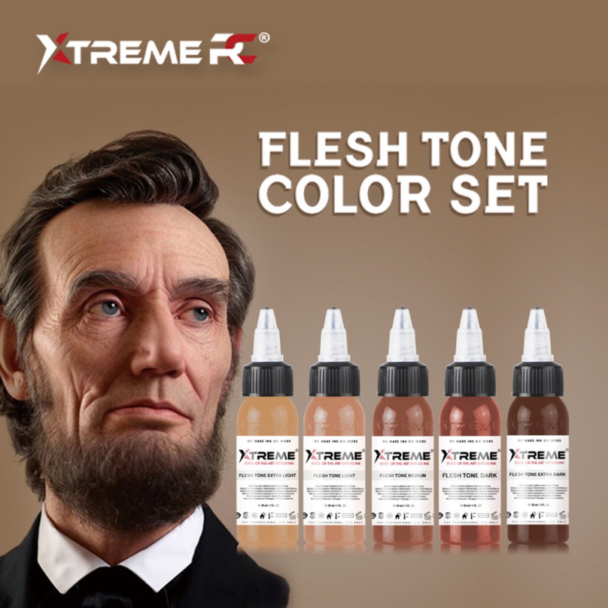 XTREME INK - FLESH TONE SET - 5X30ML (REACH COMPLIANT)