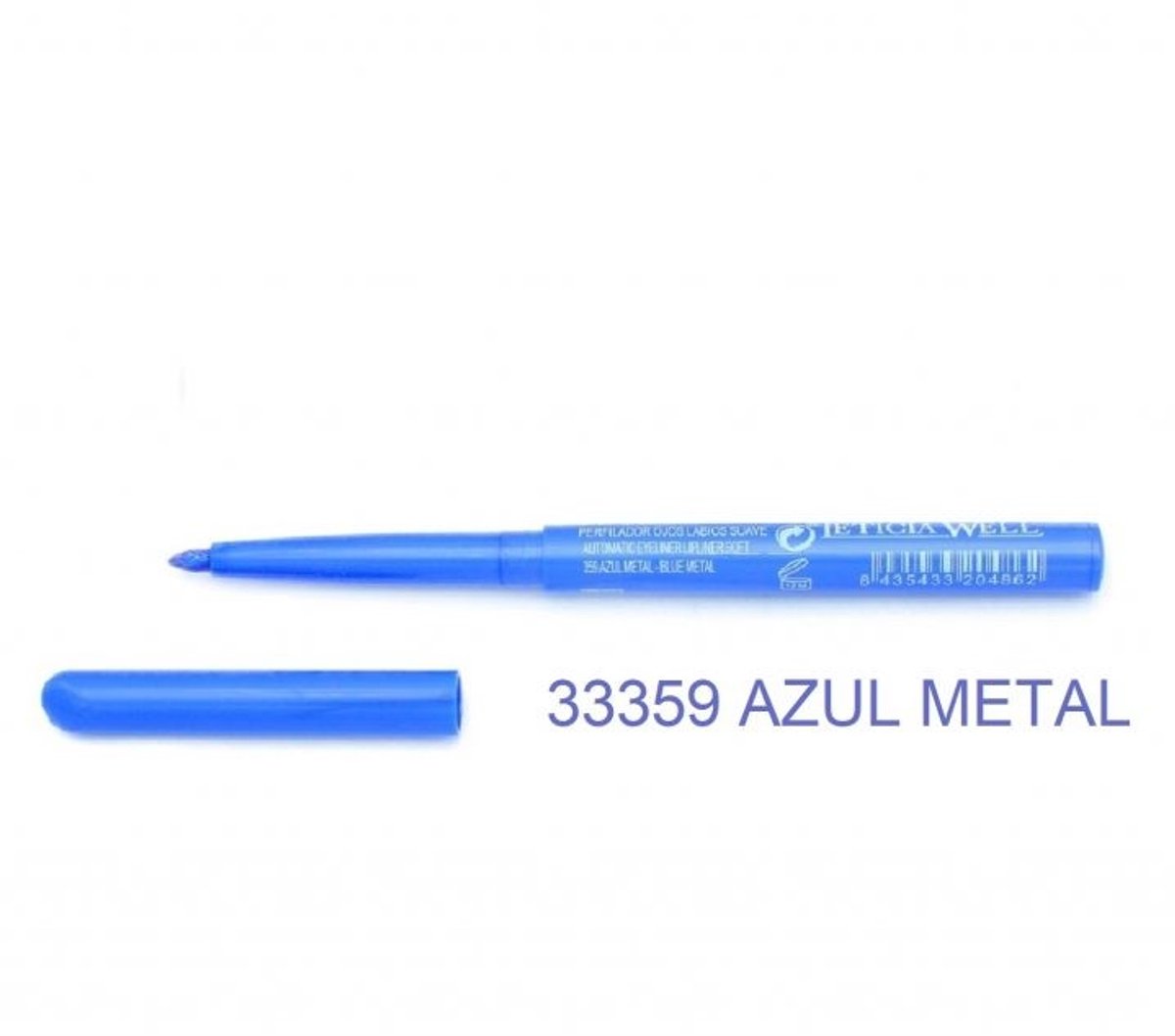Leticia Well - Blauw Metallic/Blue lippotlood en oogpotlood draaibaar zacht / Automatic Eyeliner Lipliner Soft - Nummer 33359 - 1 stuks